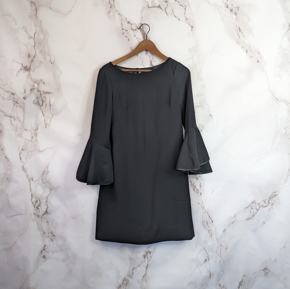 White House Black Market slit back bell sleeve mini dress